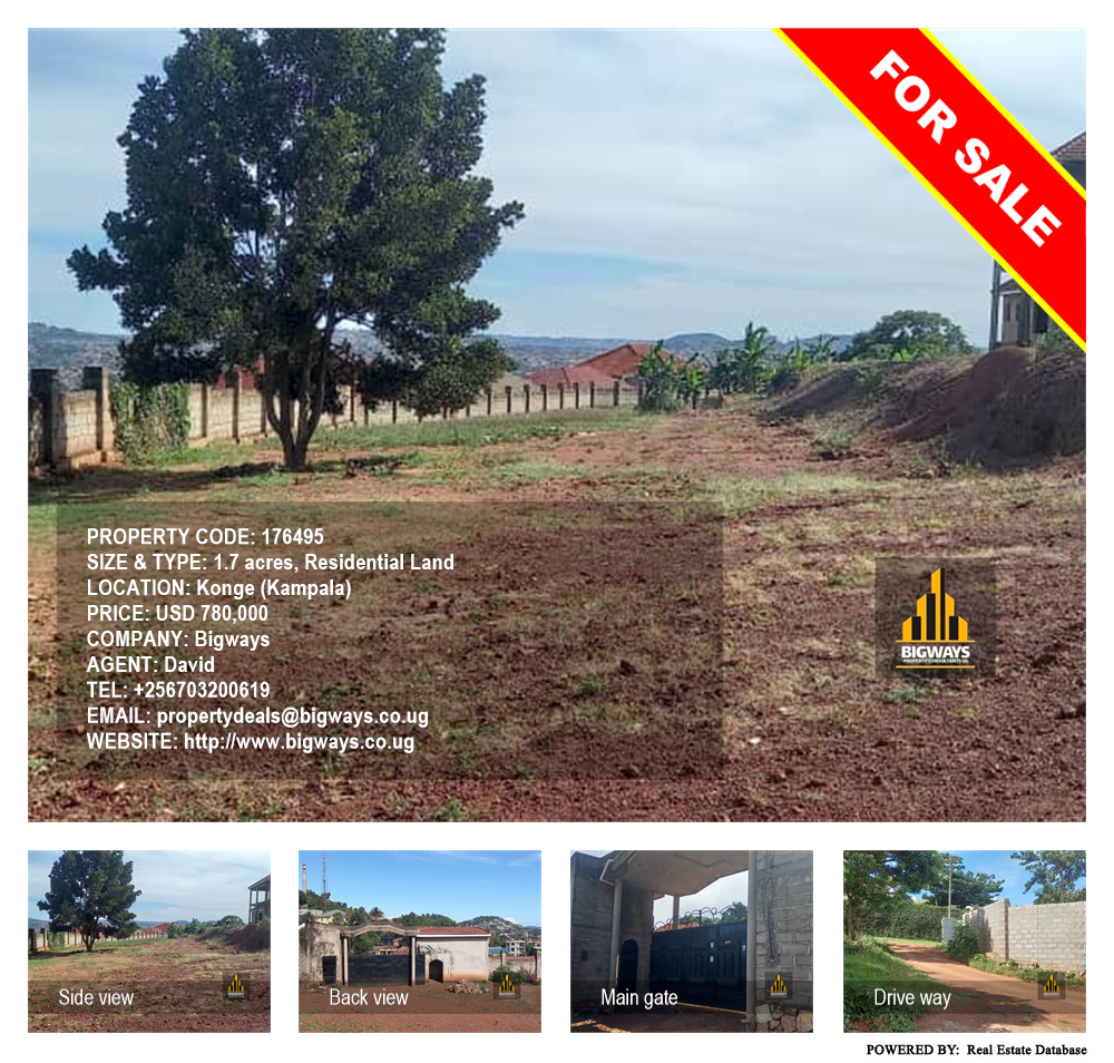 Residential Land  for sale in Konge Kampala Uganda, code: 176495