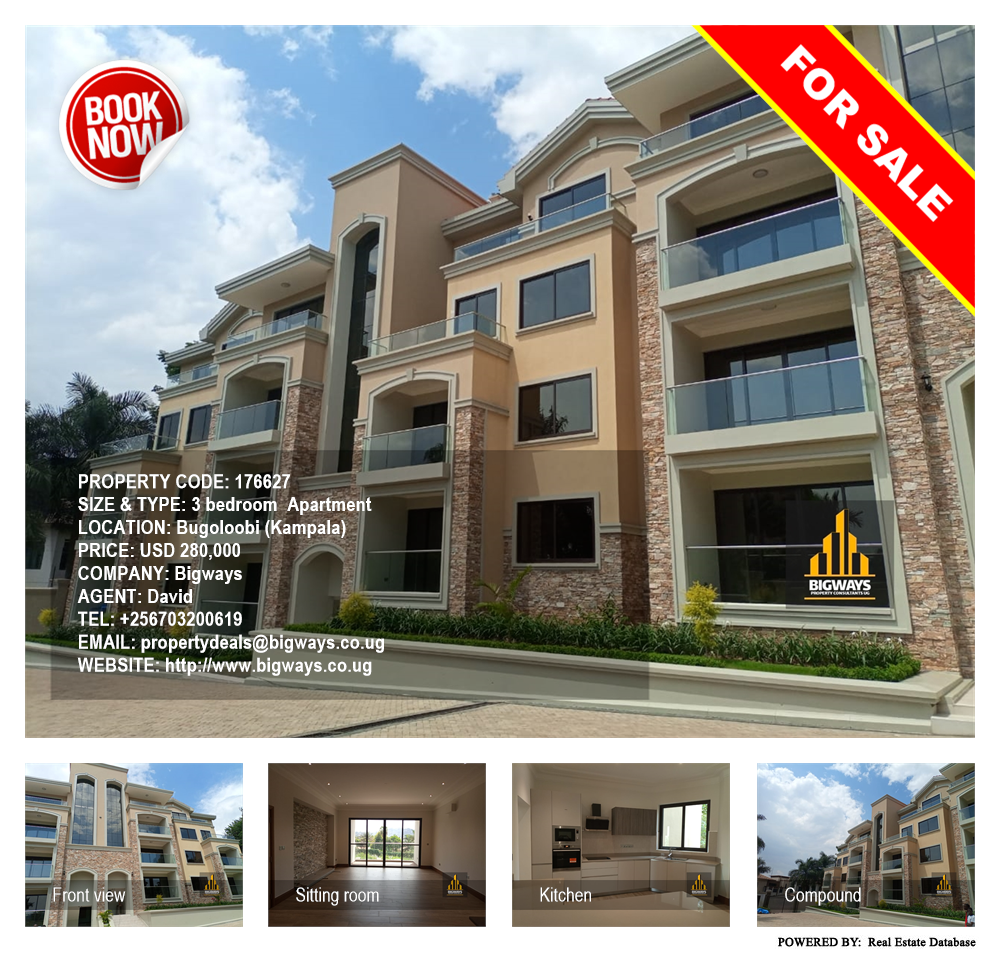 3 bedroom Apartment  for sale in Bugoloobi Kampala Uganda, code: 176627