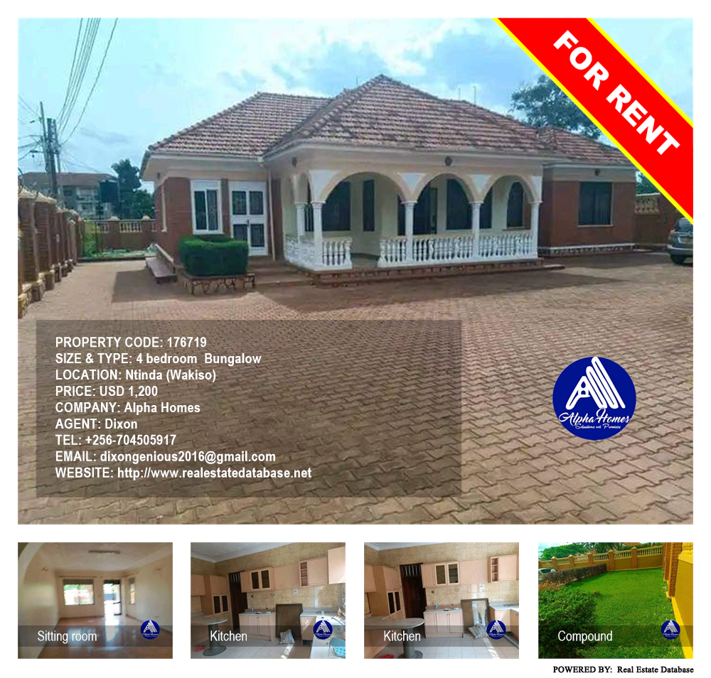 4 bedroom Bungalow  for rent in Ntinda Wakiso Uganda, code: 176719