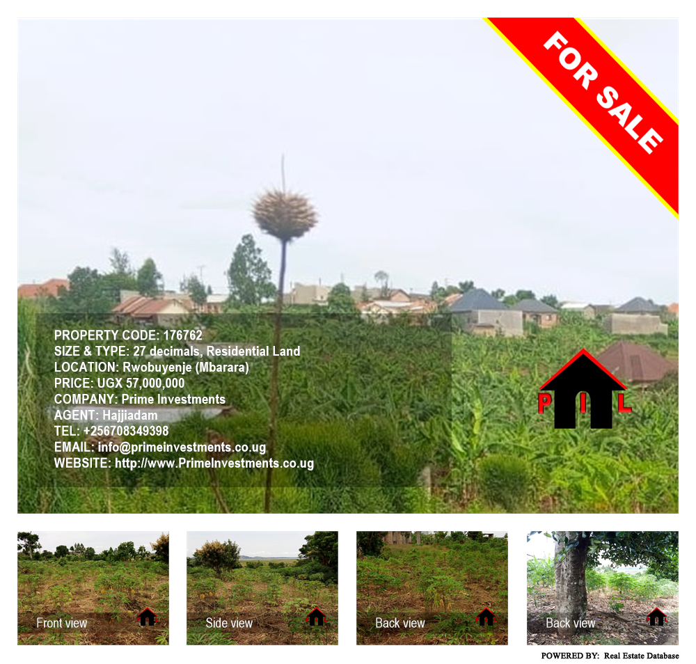 Residential Land  for sale in Rwobuyenje Mbarara Uganda, code: 176762
