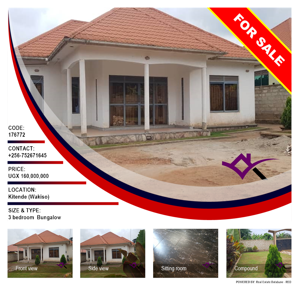 3 bedroom Bungalow  for sale in Kitende Wakiso Uganda, code: 176772