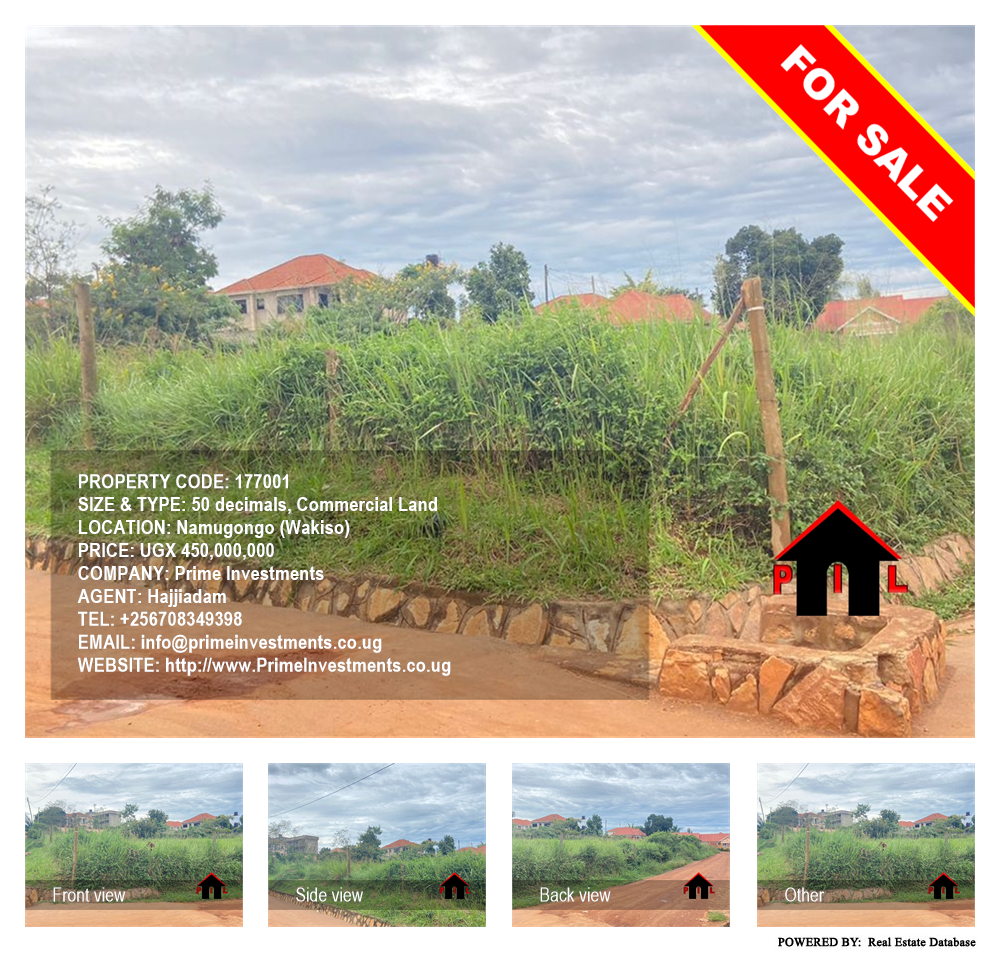 Commercial Land  for sale in Namugongo Wakiso Uganda, code: 177001