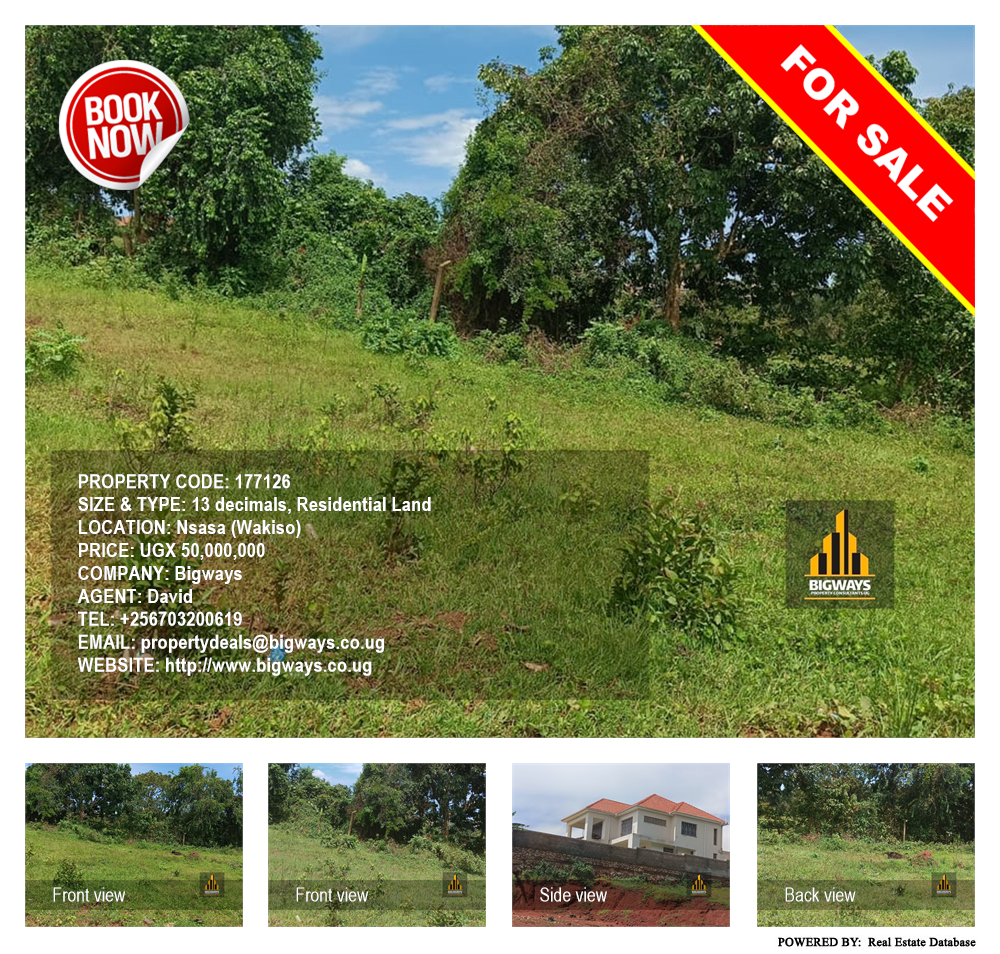 Residential Land  for sale in Nsasa Wakiso Uganda, code: 177126