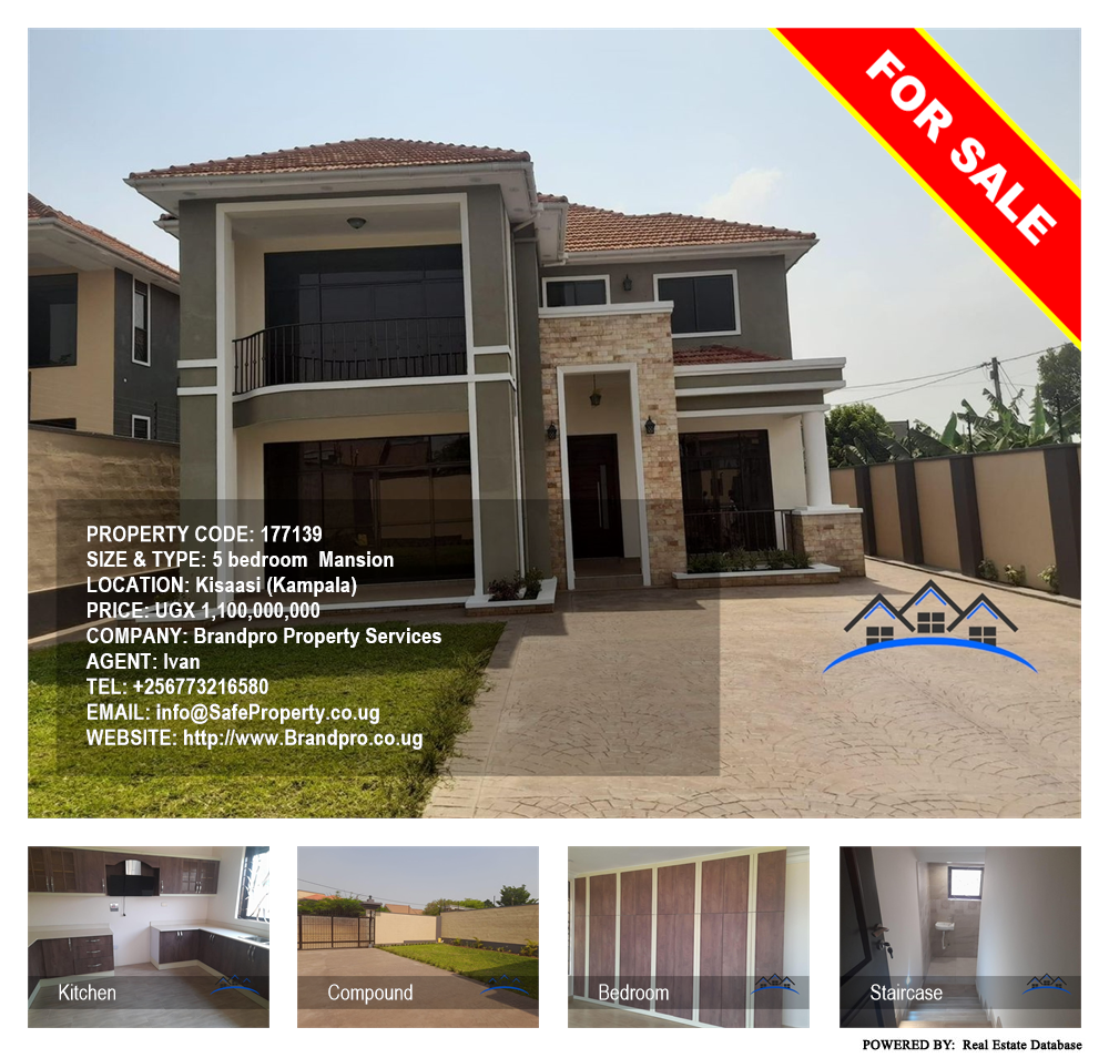 5 bedroom Mansion  for sale in Kisaasi Kampala Uganda, code: 177139