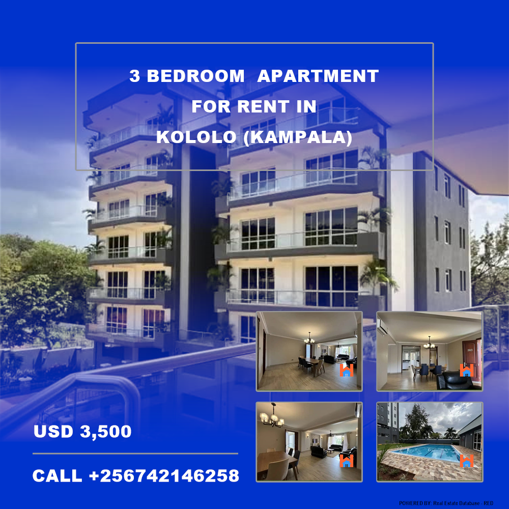 3 bedroom Apartment  for rent in Kololo Kampala Uganda, code: 177216