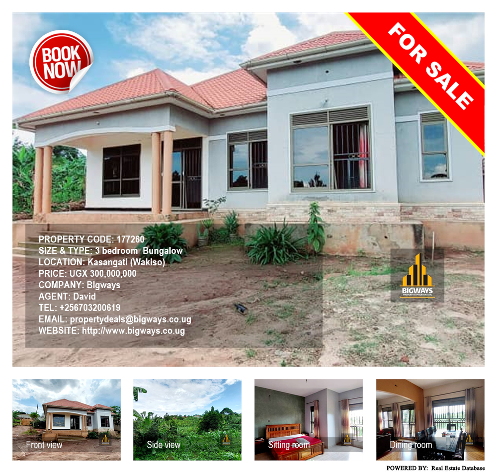 3 bedroom Bungalow  for sale in Kasangati Wakiso Uganda, code: 177260