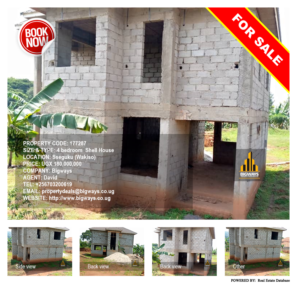 4 bedroom Shell House  for sale in Seguku Wakiso Uganda, code: 177287