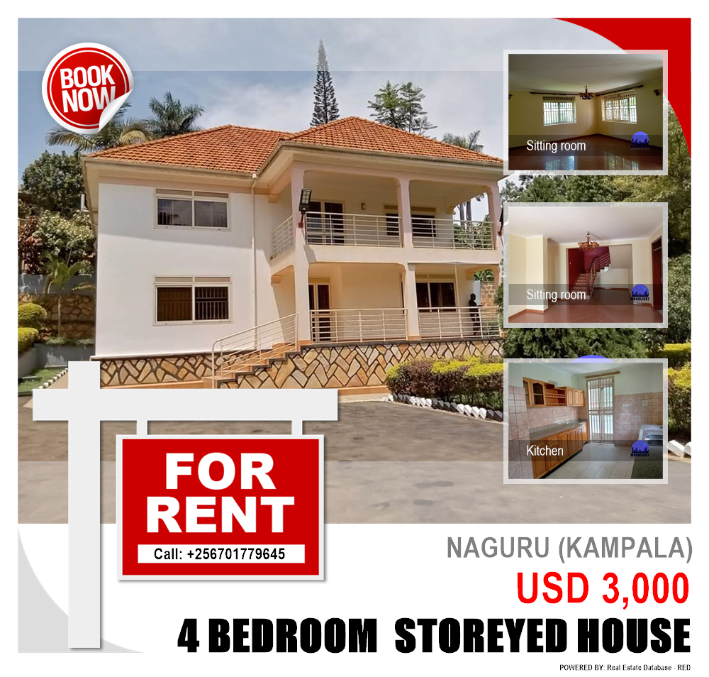 4 bedroom Storeyed house  for rent in Naguru Kampala Uganda, code: 177292