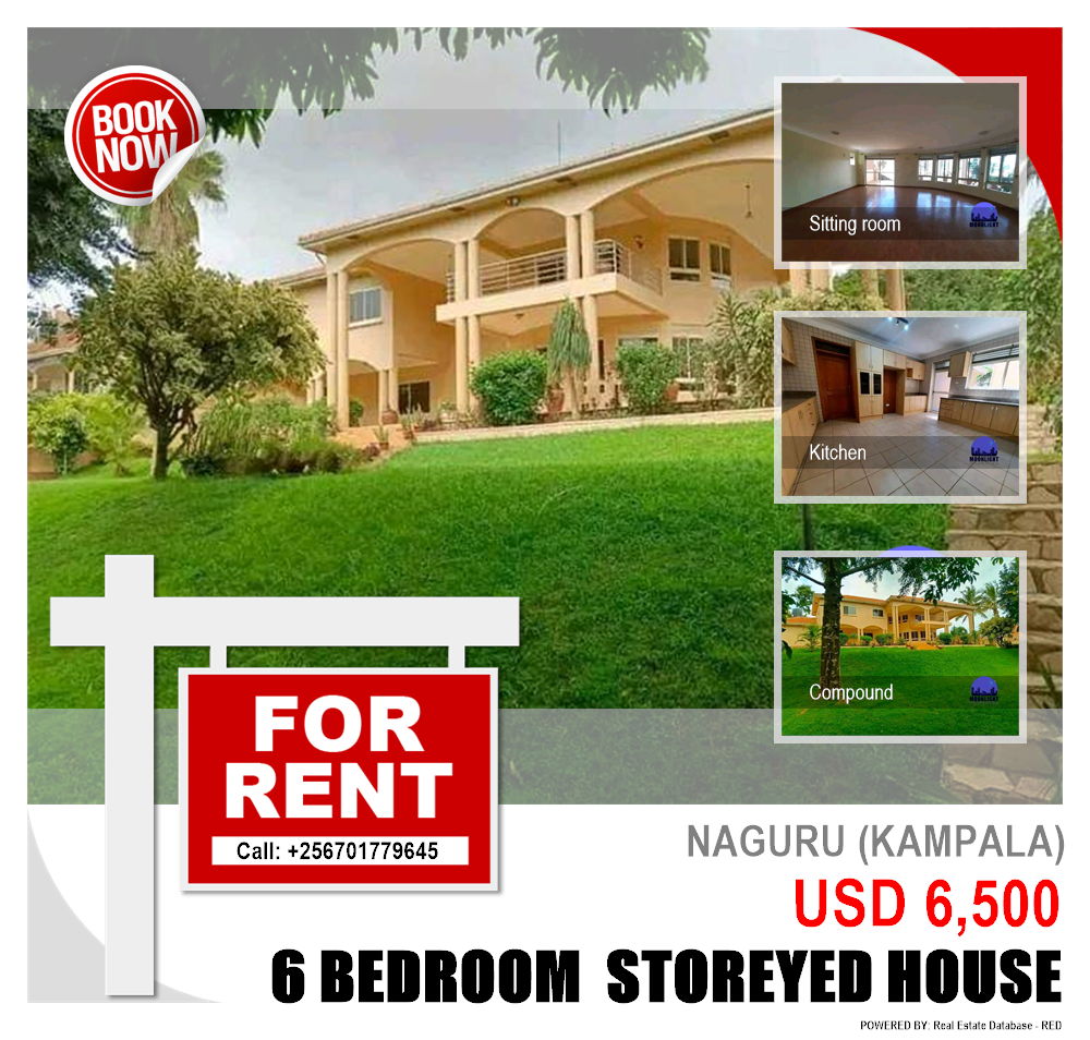 6 bedroom Storeyed house  for rent in Naguru Kampala Uganda, code: 177328