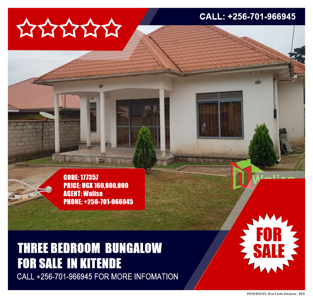 3 bedroom Bungalow  for sale in Kitende Wakiso Uganda, code: 177357