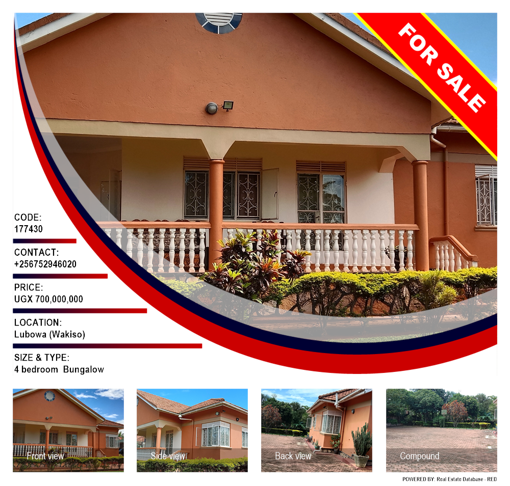 4 bedroom Bungalow  for sale in Lubowa Wakiso Uganda, code: 177430