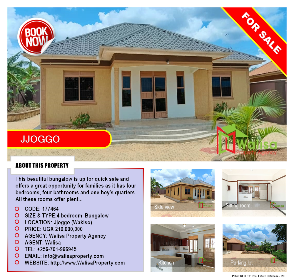 4 bedroom Bungalow  for sale in Jjoggo Wakiso Uganda, code: 177464