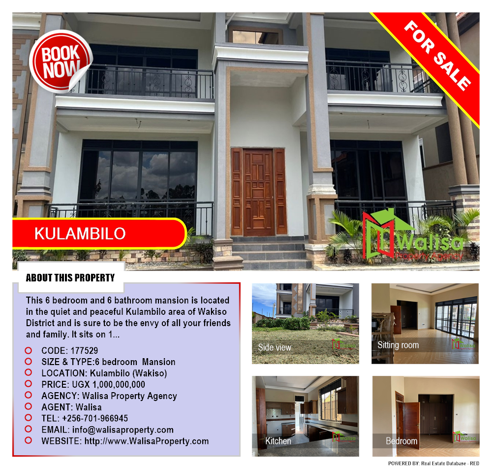 6 bedroom Mansion  for sale in Kulambilo Wakiso Uganda, code: 177529