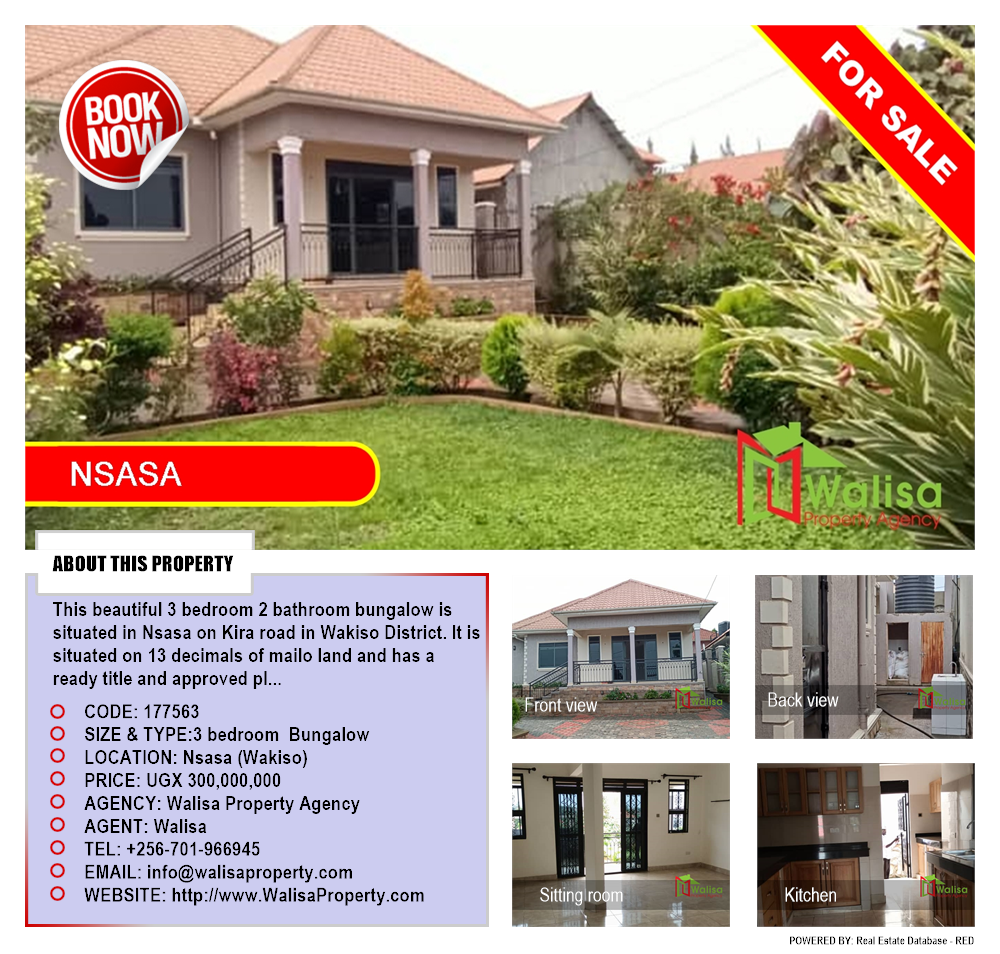 3 bedroom Bungalow  for sale in Nsasa Wakiso Uganda, code: 177563