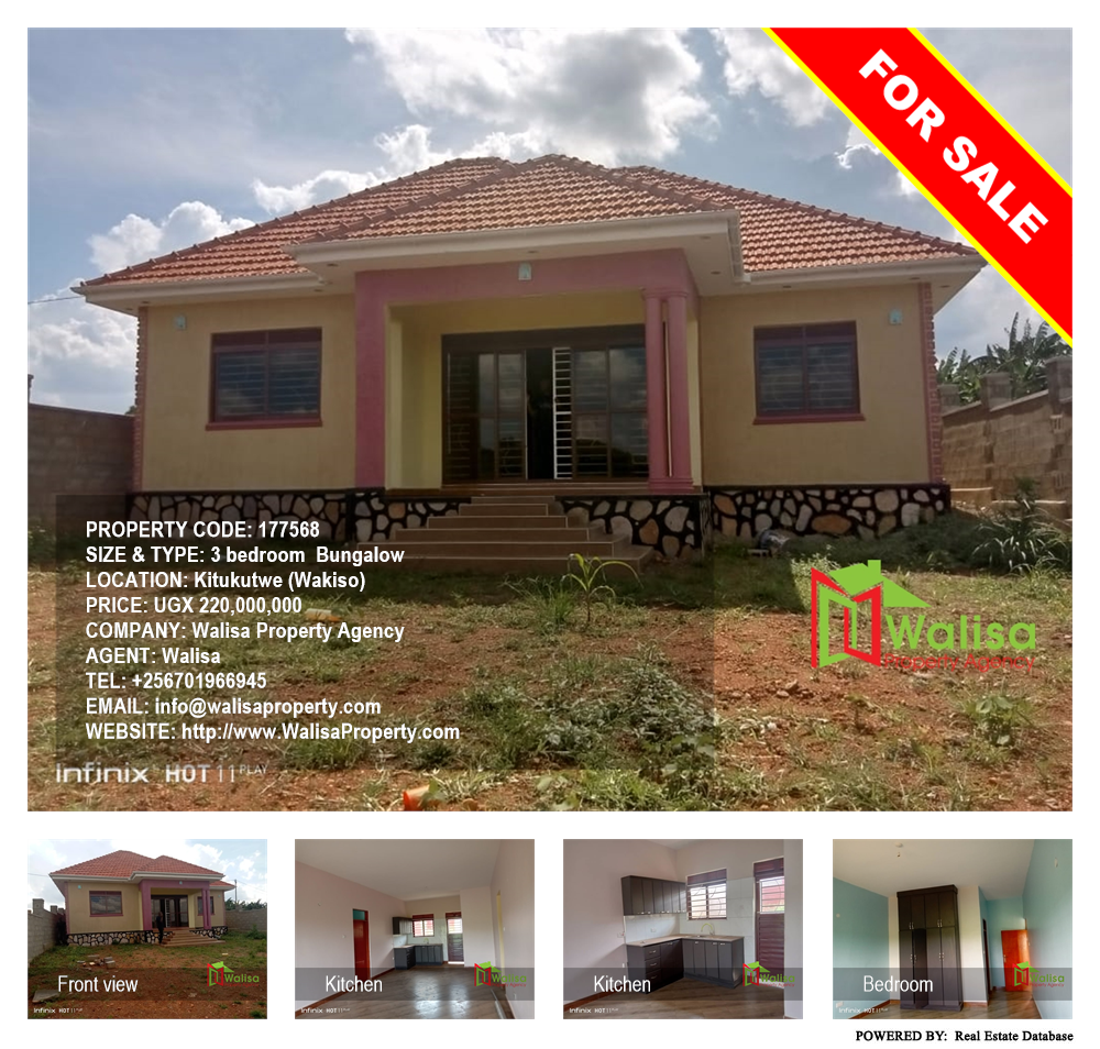 3 bedroom Bungalow  for sale in Kitukutwe Wakiso Uganda, code: 177568