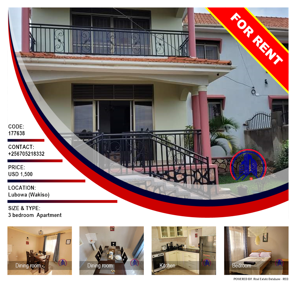 3 bedroom Apartment  for rent in Lubowa Wakiso Uganda, code: 177638