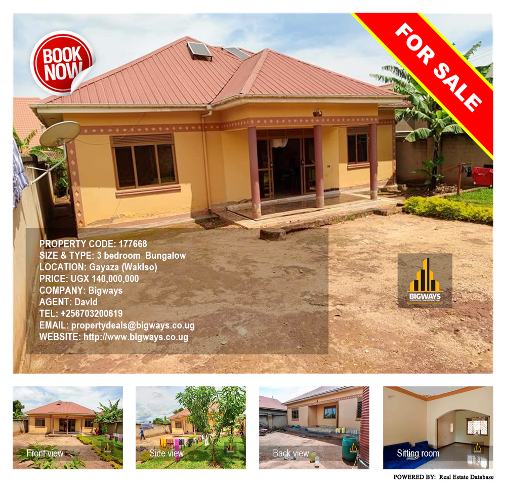 3 bedroom Bungalow  for sale in Gayaza Wakiso Uganda, code: 177668