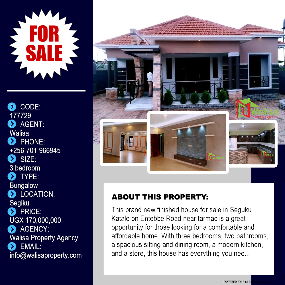 3 bedroom Bungalow  for sale in Seguku Wakiso Uganda, code: 177729