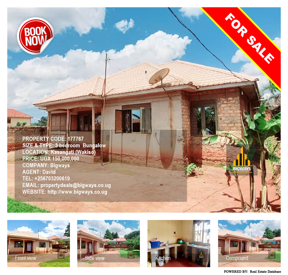 3 bedroom Bungalow  for sale in Kasangati Wakiso Uganda, code: 177767