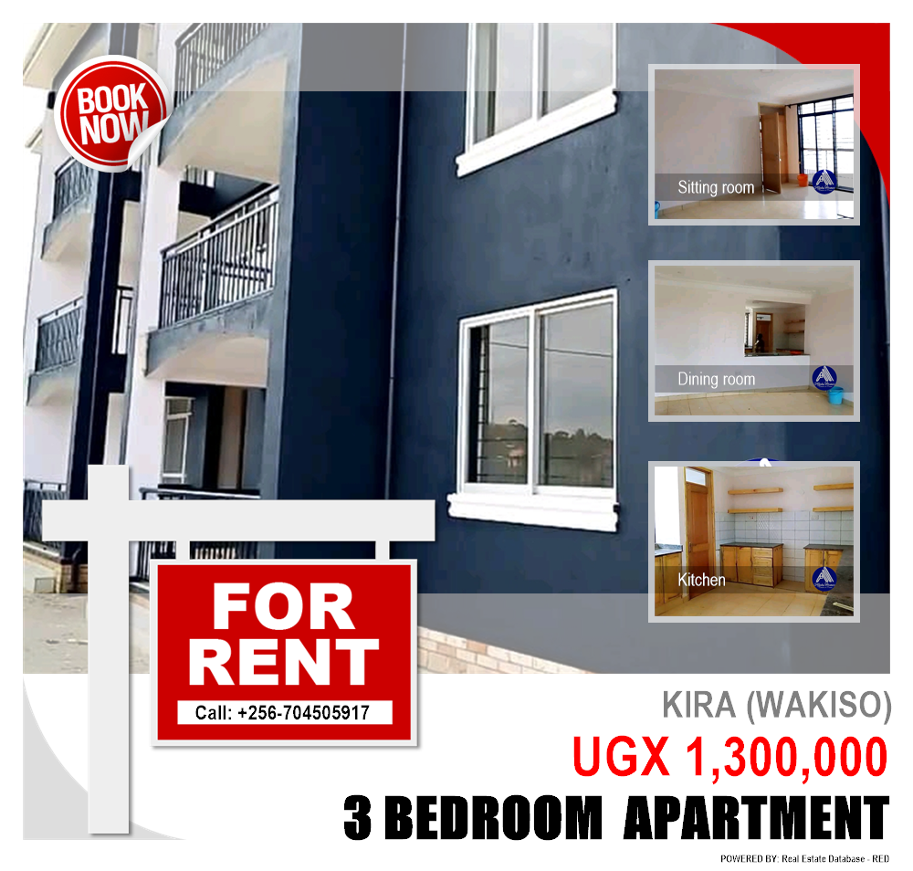 3 bedroom Apartment  for rent in Kira Wakiso Uganda, code: 177957