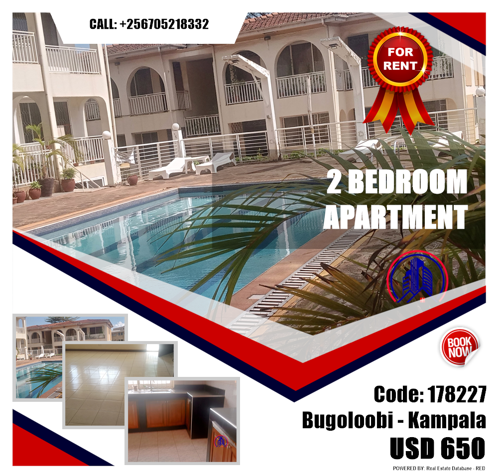 2 bedroom Apartment  for rent in Bugoloobi Kampala Uganda, code: 178227