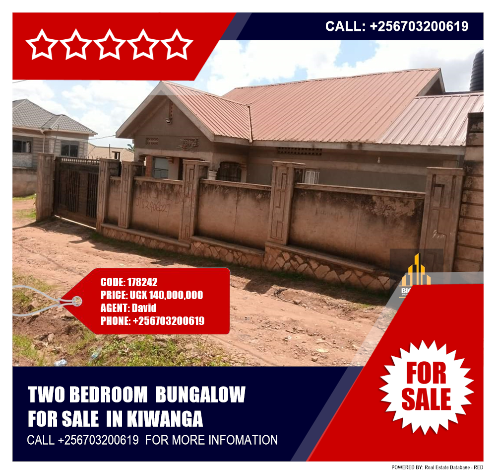 2 bedroom Bungalow  for sale in Kiwanga Wakiso Uganda, code: 178242