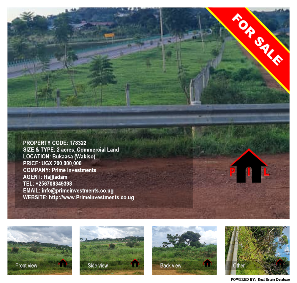 Commercial Land  for sale in Bukaasa Wakiso Uganda, code: 178322