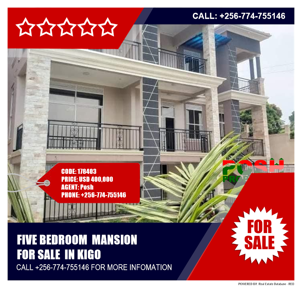 5 bedroom Mansion  for sale in Kigo Kampala Uganda, code: 178403