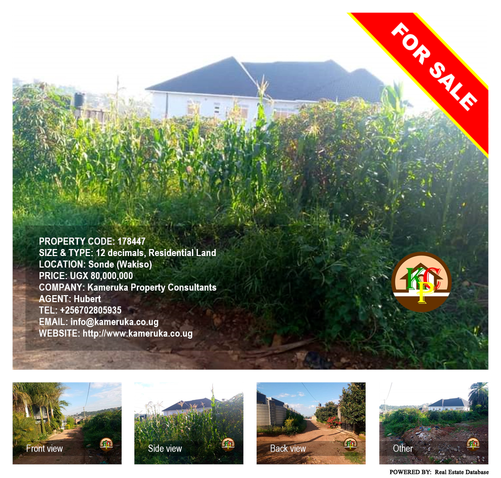 Residential Land  for sale in Sonde Wakiso Uganda, code: 178447