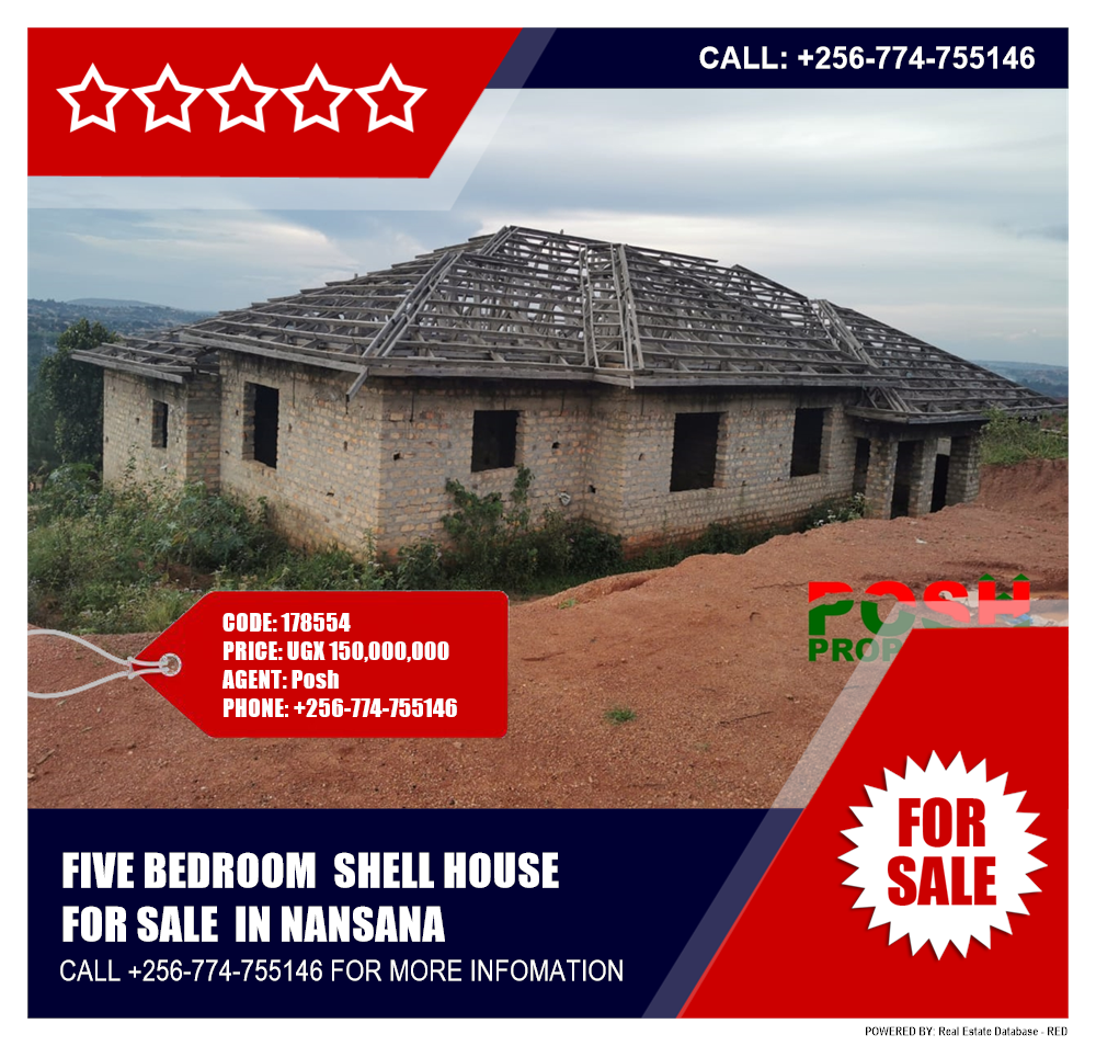 5 bedroom Shell House  for sale in Nansana Wakiso Uganda, code: 178554