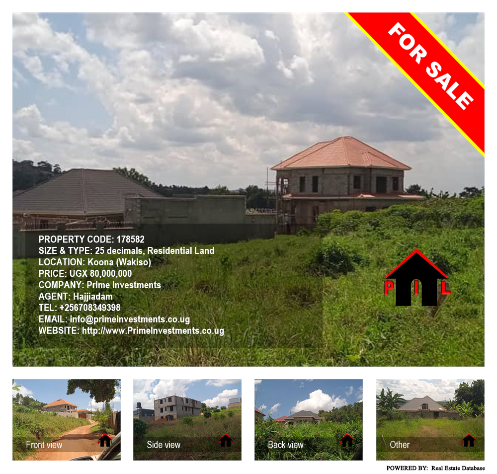 Residential Land  for sale in Koona Wakiso Uganda, code: 178582