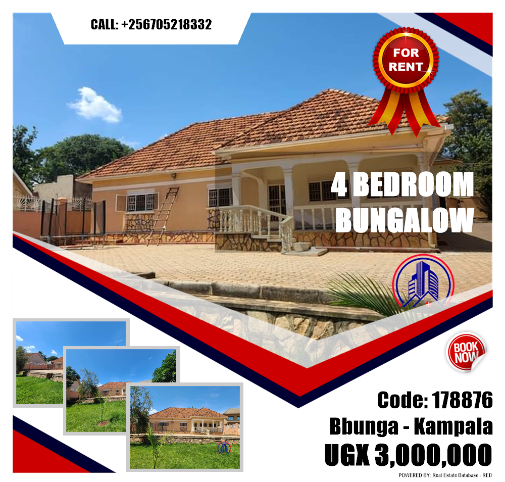 4 bedroom Bungalow  for rent in Bbunga Kampala Uganda, code: 178876