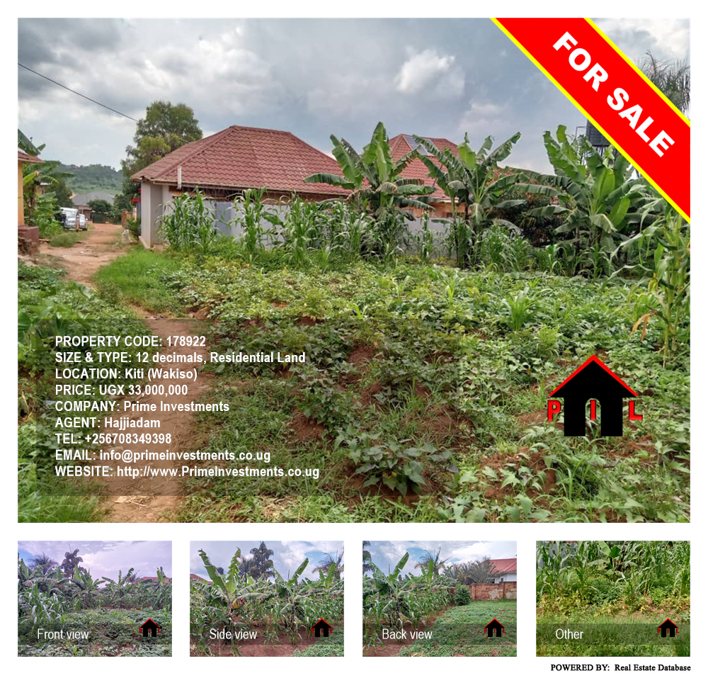 Residential Land  for sale in Kiti Wakiso Uganda, code: 178922