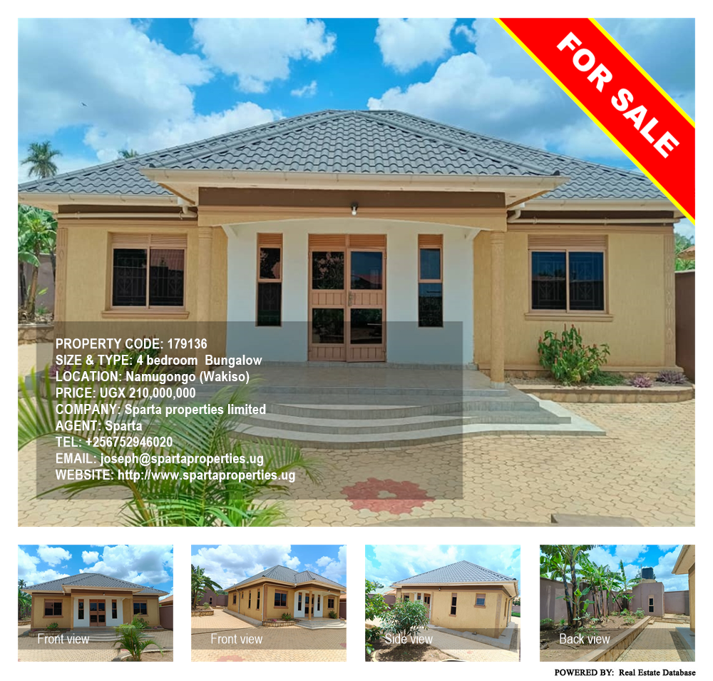 4 bedroom Bungalow  for sale in Namugongo Wakiso Uganda, code: 179136