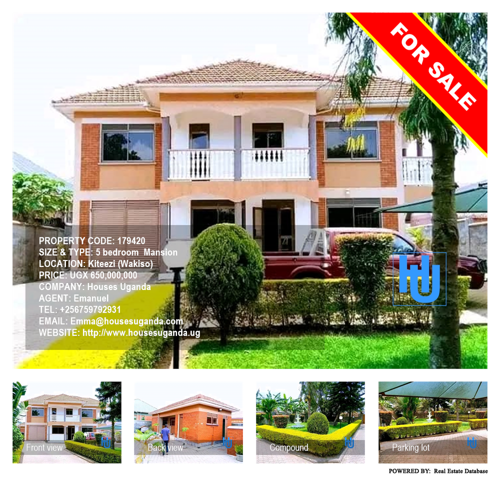 5 bedroom Mansion  for sale in Kiteezi Wakiso Uganda, code: 179420