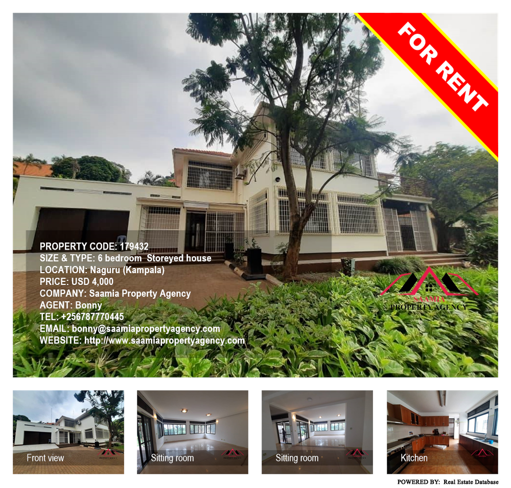 6 bedroom Storeyed house  for rent in Naguru Kampala Uganda, code: 179432