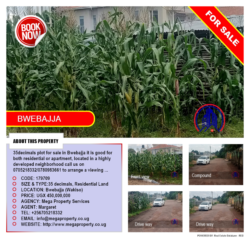 Residential Land  for sale in Bwebajja Wakiso Uganda, code: 179709