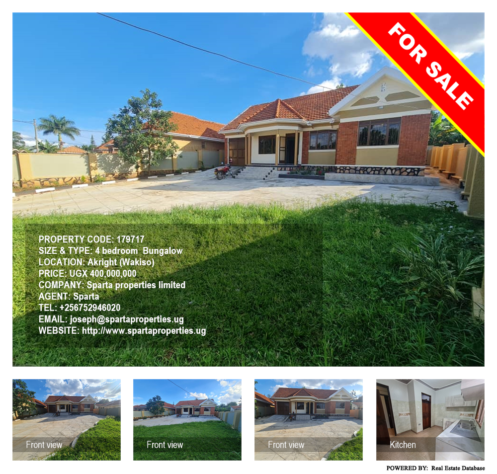 4 bedroom Bungalow  for sale in Akright Wakiso Uganda, code: 179717