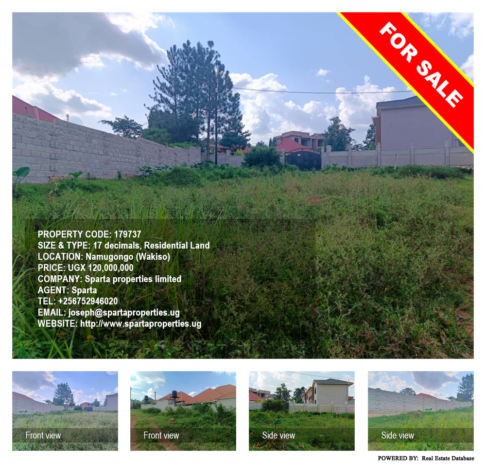 Residential Land  for sale in Namugongo Wakiso Uganda, code: 179737