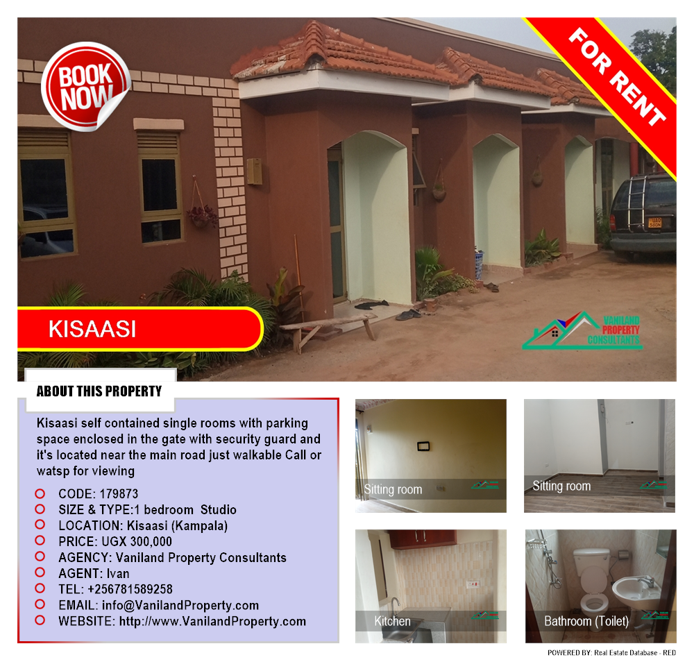 1 bedroom Studio  for rent in Kisaasi Kampala Uganda, code: 179873