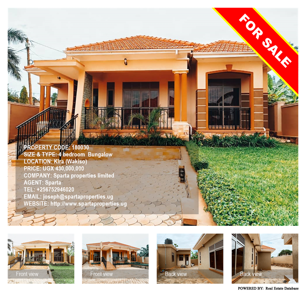 4 bedroom Bungalow  for sale in Kira Wakiso Uganda, code: 180030