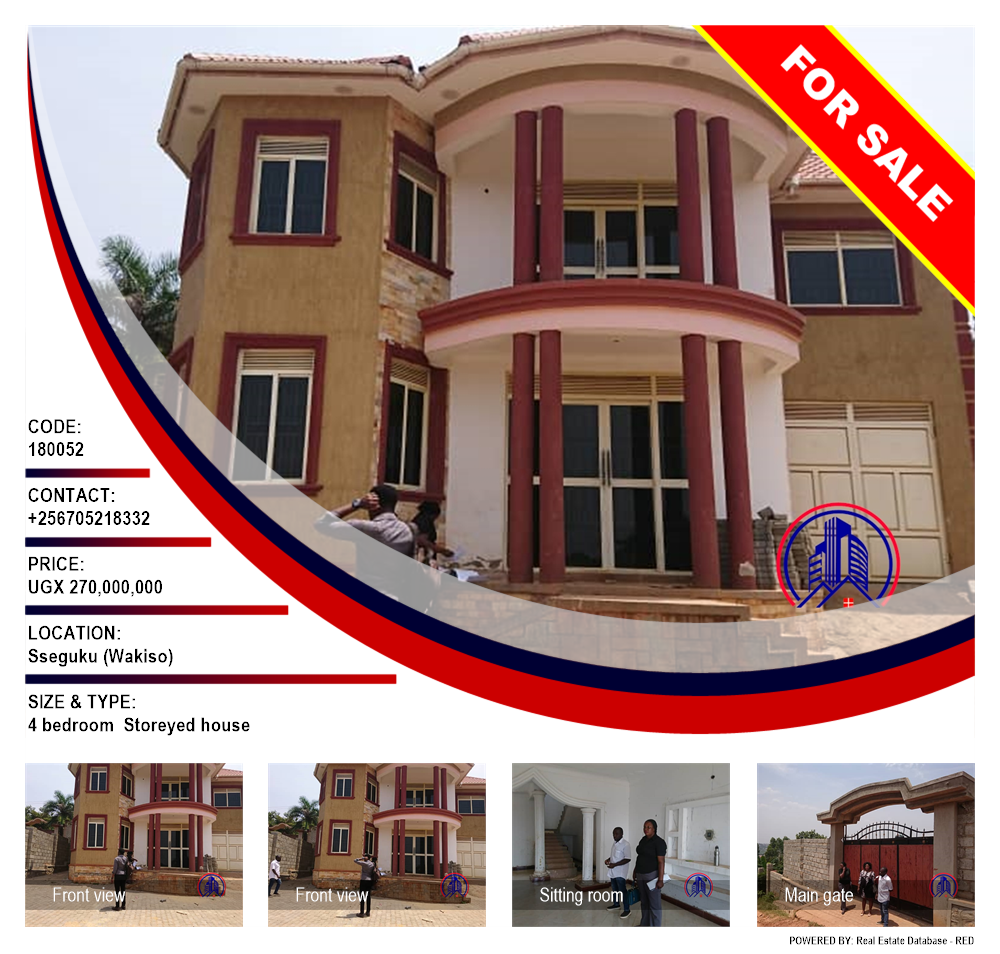 4 bedroom Storeyed house  for sale in Seguku Wakiso Uganda, code: 180052