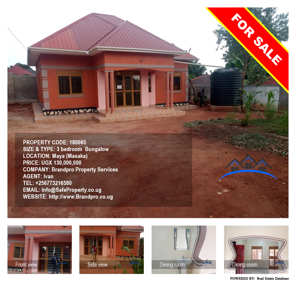 3 bedroom Bungalow  for sale in Maya Masaka Uganda, code: 180065