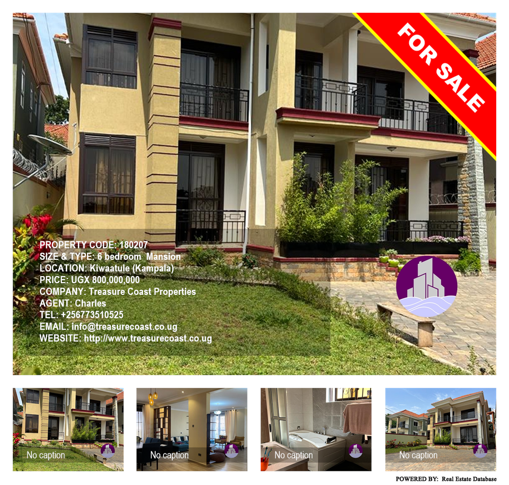 6 bedroom Mansion  for sale in Kiwaatule Kampala Uganda, code: 180207