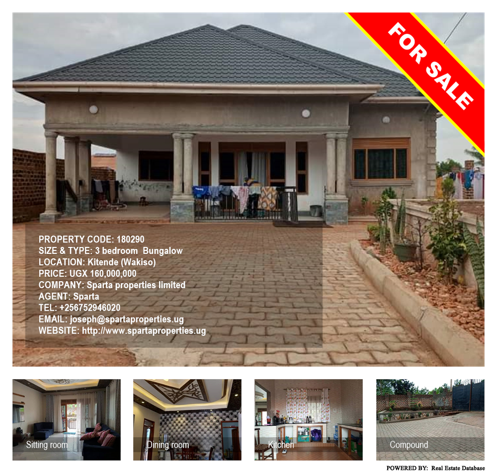 3 bedroom Bungalow  for sale in Kitende Wakiso Uganda, code: 180290