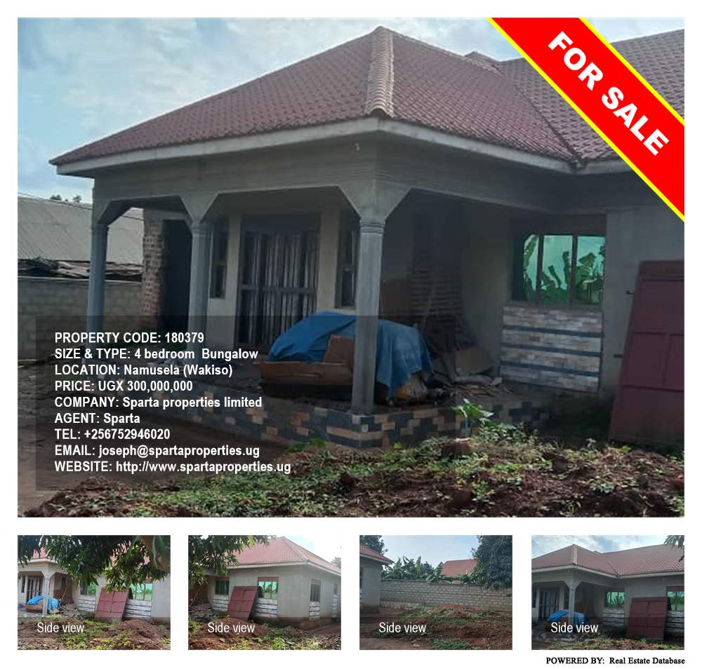 4 bedroom Bungalow  for sale in Namusela Wakiso Uganda, code: 180379