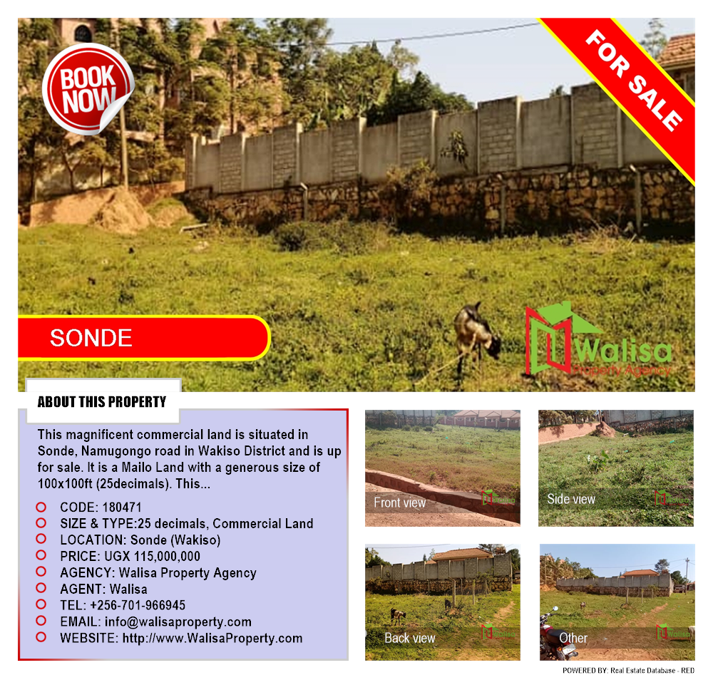 Commercial Land  for sale in Sonde Wakiso Uganda, code: 180471