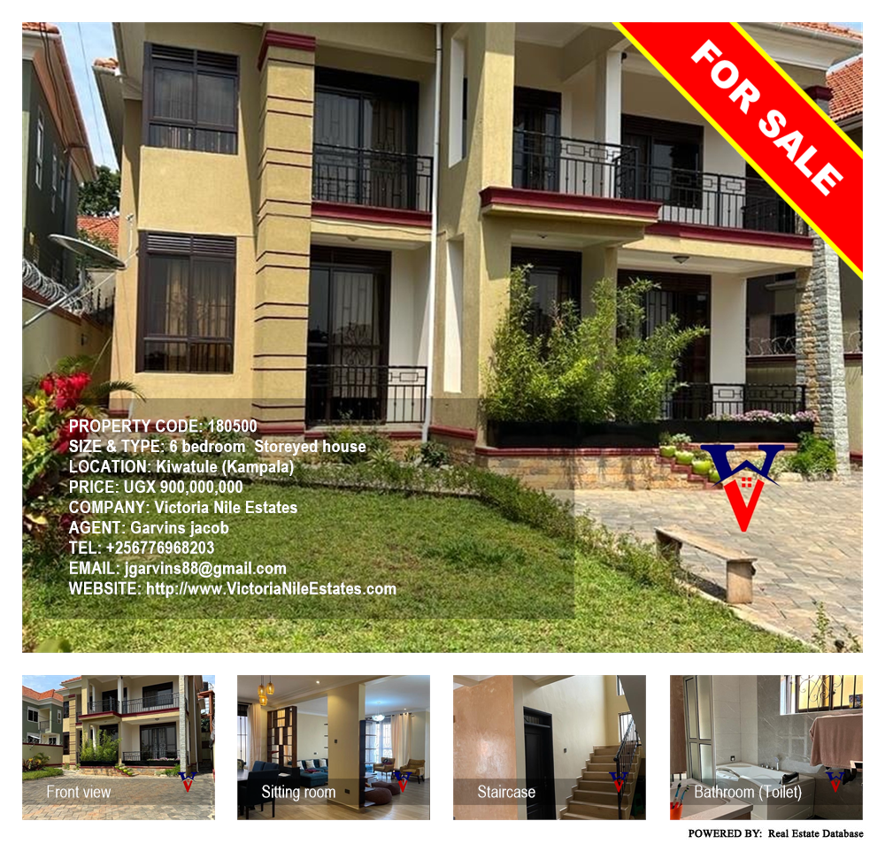 6 bedroom Storeyed house  for sale in Kiwaatule Kampala Uganda, code: 180500