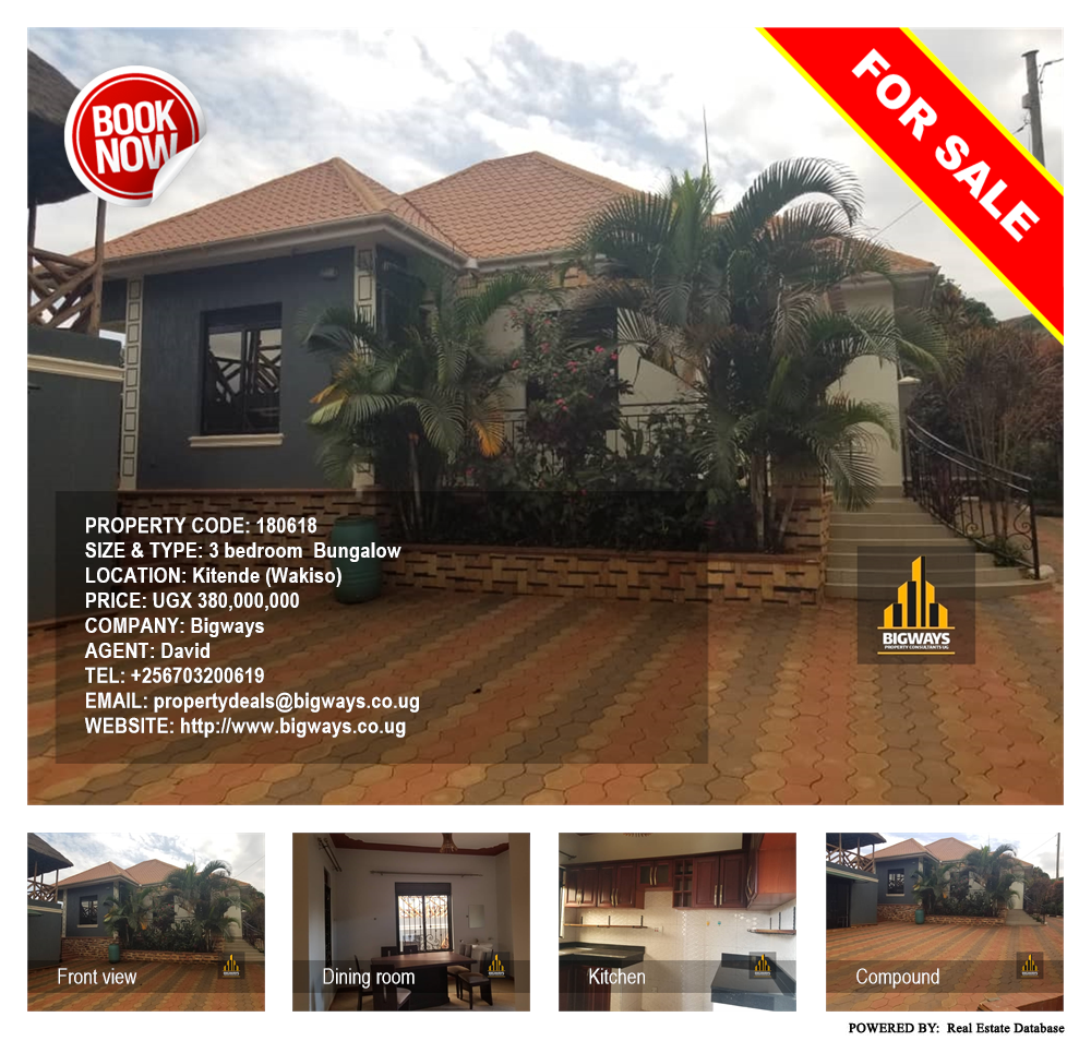 3 bedroom Bungalow  for sale in Kitende Wakiso Uganda, code: 180618