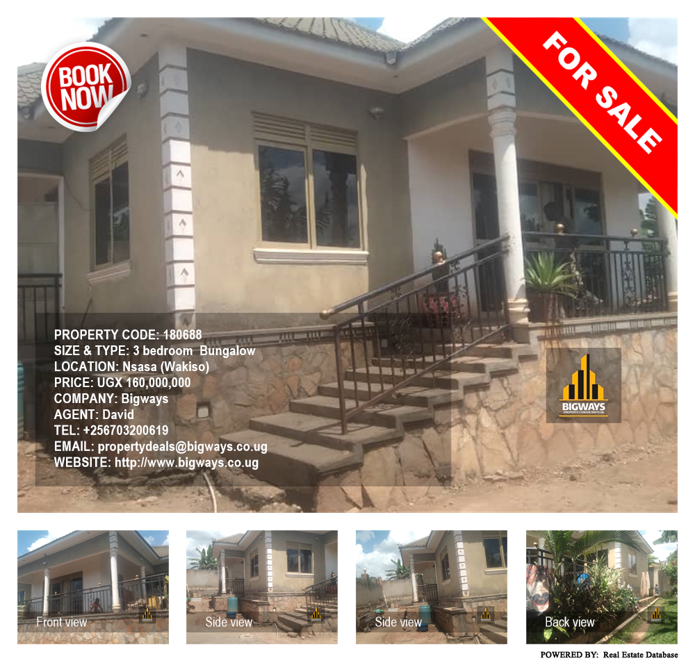 3 bedroom Bungalow  for sale in Nsasa Wakiso Uganda, code: 180688